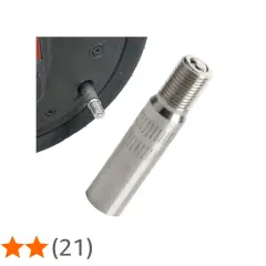 Un accessoire pratique pour gonfler facilement vos pneus : une extension valve en métal.