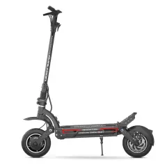 Trottinette électrique noire Dualtron Spider Limited, avec son design futuriste et ses détails rouges sur le plateau.