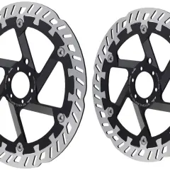 Deux disques de frein Magura MDR-P 220mm, conçus pour une performance de freinage optimale sur VTT.
