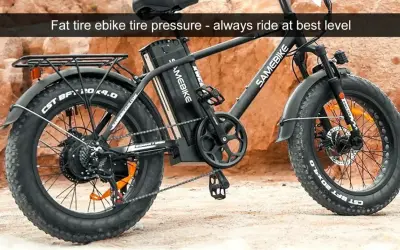 Vélo électrique Samebike avec pneus larges. Le pneu fat bike 20x4.0 est bien gonflé pour une conduite optimale.