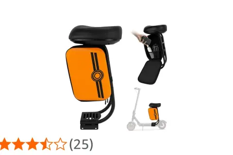 Siège trottinette Xiaomi orange avec rangement intégré. Confort et praticité pour vos trajets.