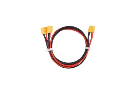 Câble de connexion pour batterie externe, avec connecteurs XT60 jaunes.