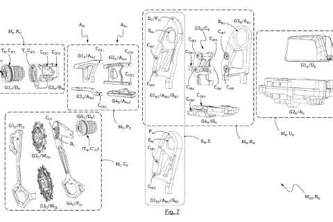 Schéma détaillé du schema derailleur arriere velo, montrant les différentes pièces et leurs assemblages.
