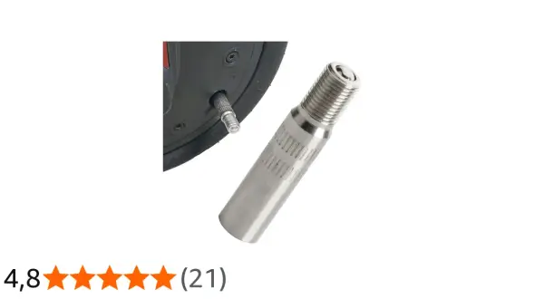 Un accessoire pratique pour gonfler facilement vos pneus : une extension valve en métal.