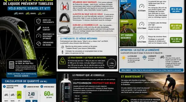 Le liquide préventif tubeless est essentiel pour éviter les crevaisons. Voici comment mettre le liquide préventif tubeless correctement.