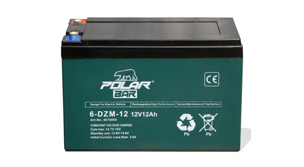 Batterie trottinette électrique 12V 12Ah Polar Bar, conçue pour les véhicules électriques.