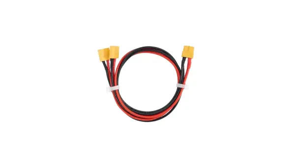 Câble de connexion pour batterie externe, avec connecteurs XT60 jaunes.