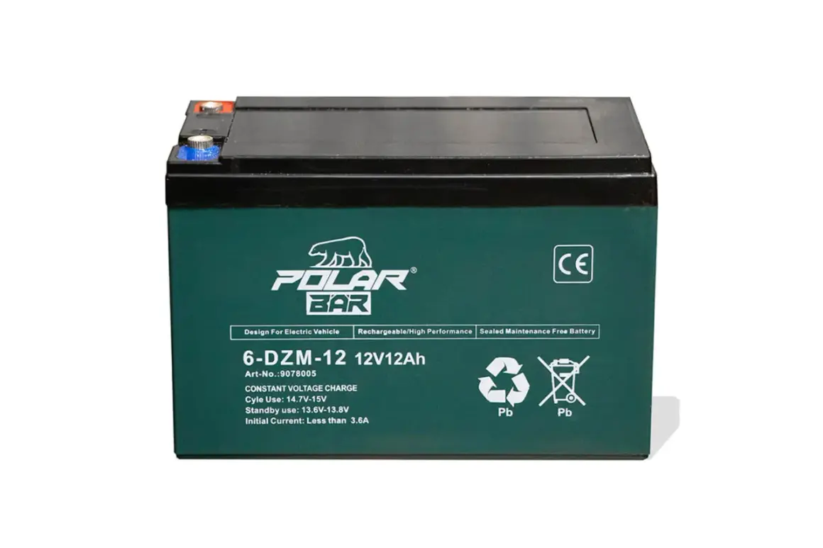 Batterie trottinette électrique 12V 12Ah Polar Bar, conçue pour les véhicules électriques.