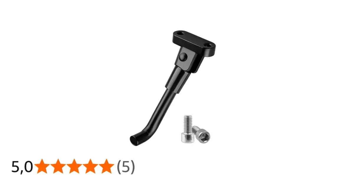 Béquille noire pour trottinette Xiaomi, avec vis de fixation. Idéale pour garer votre trottinette en toute sécurité.