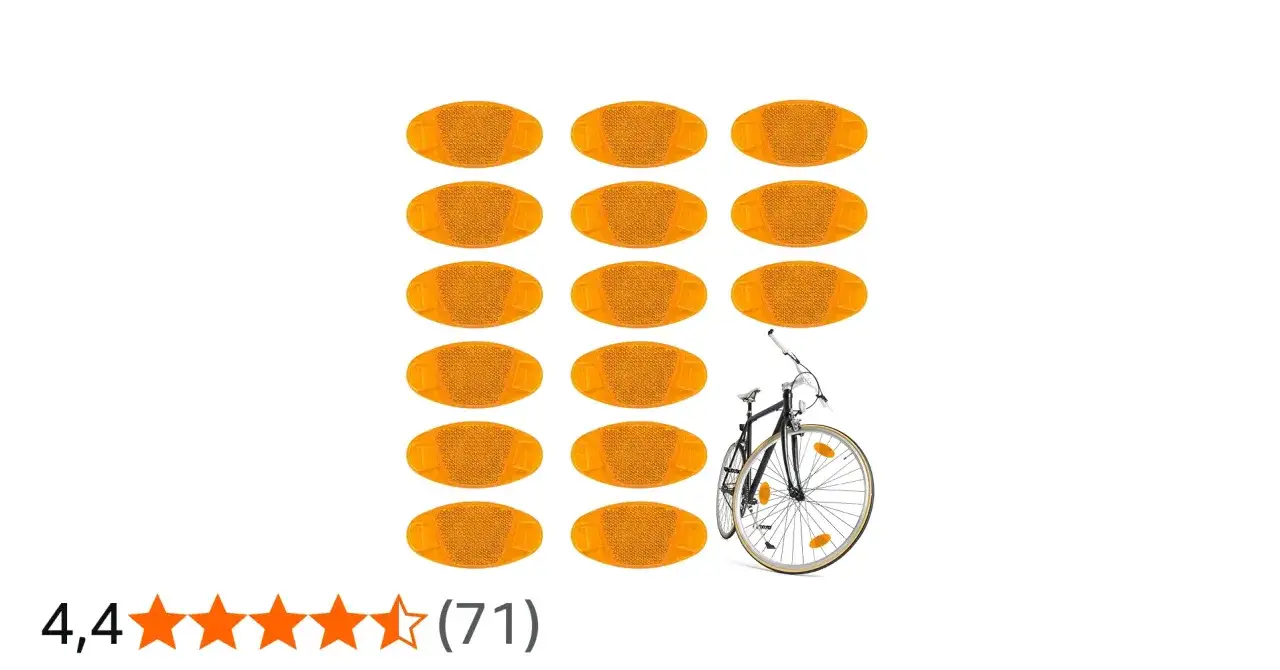 Lot de catadioptres orange pour v&eacute;lo, pour une meilleure visibilit&eacute; nocturne.