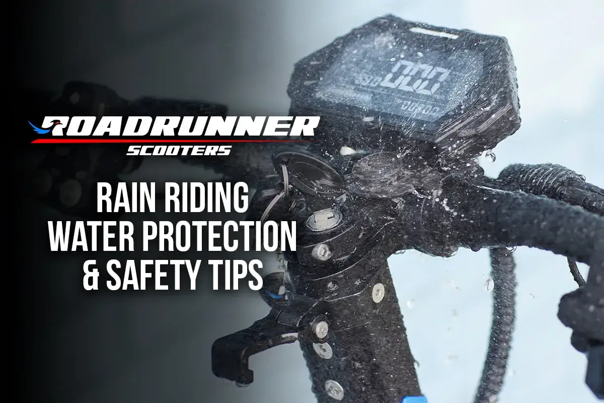 Guidage sur la façon de rouler sous la pluie avec une trottinette électrique. Conseils de sécurité et de protection contre l'eau.