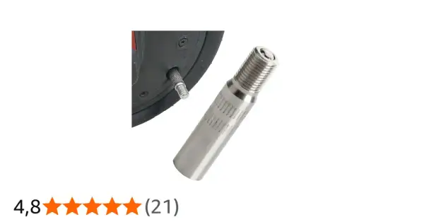 Un accessoire pratique pour gonfler facilement vos pneus : une extension valve en métal.