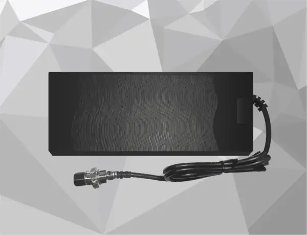 Chargeur rapide Dualtron Victor noir avec câble et connecteur.