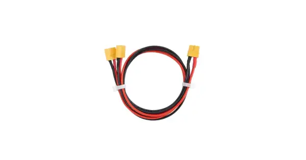 Câble de connexion pour batterie externe, avec connecteurs XT60 jaunes.